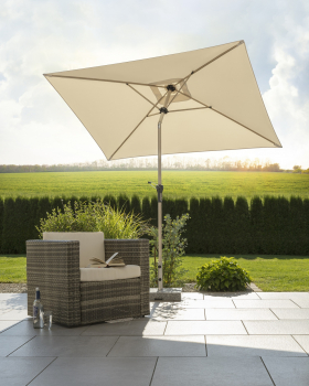 Schneider Stahl Kurbelschirm Cordoba 230x150cm knickbar Stock 38mm Natur